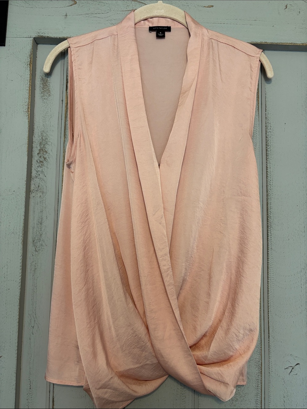 Ann Taylor Draped V-Neck Sleeveless Camisole - Blush